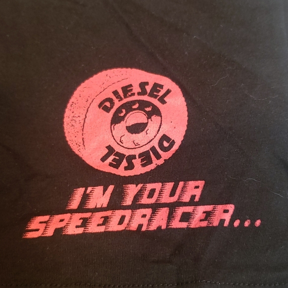 DIESEL BOXER FRIEFS, BLACK BASE COLOR WITH RED TRIMMING & MESSAGE, MEN’S, MEDIUM - Picture 6 of 8